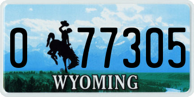 WY license plate 077305