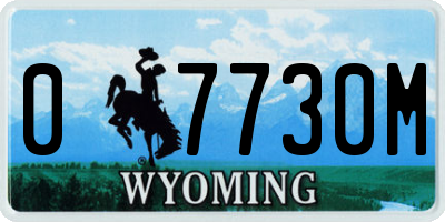 WY license plate 07730M