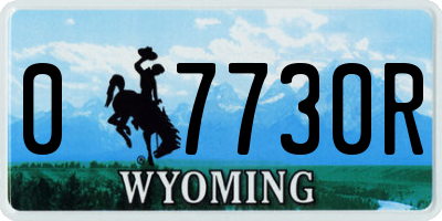WY license plate 07730R