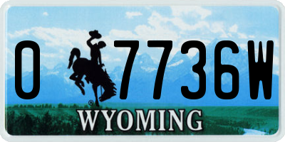 WY license plate 07736W