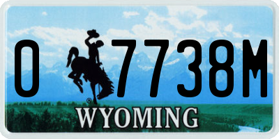 WY license plate 07738M