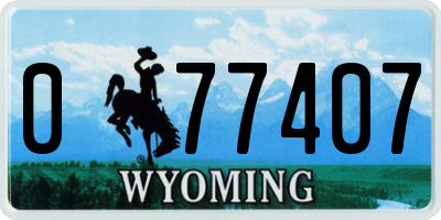 WY license plate 077407