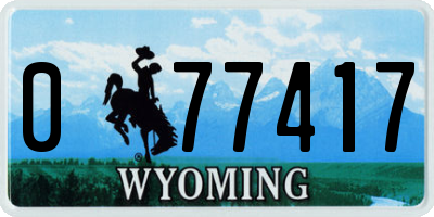 WY license plate 077417