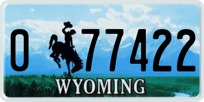 WY license plate 077422