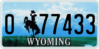 WY license plate 077433