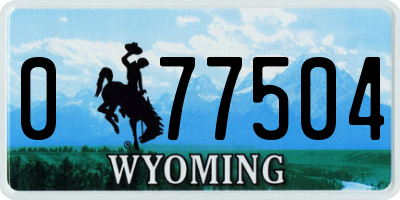 WY license plate 077504