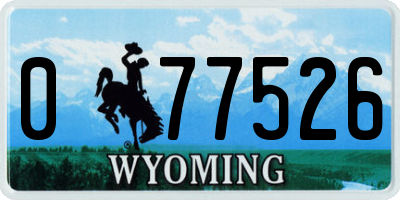 WY license plate 077526