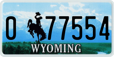 WY license plate 077554