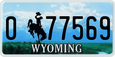 WY license plate 077569