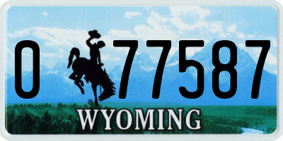 WY license plate 077587