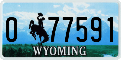 WY license plate 077591