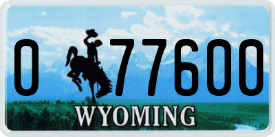 WY license plate 077600