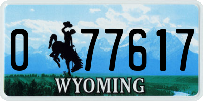 WY license plate 077617