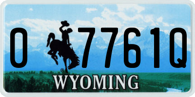 WY license plate 07761Q