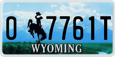 WY license plate 07761T