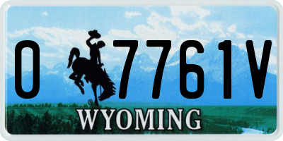 WY license plate 07761V