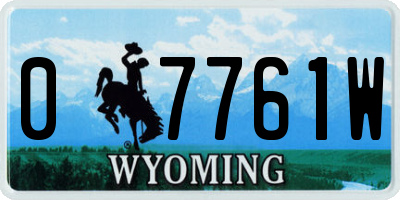 WY license plate 07761W