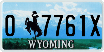 WY license plate 07761X