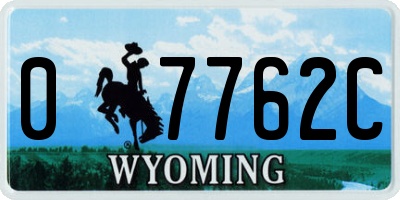 WY license plate 07762C