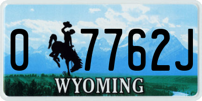 WY license plate 07762J