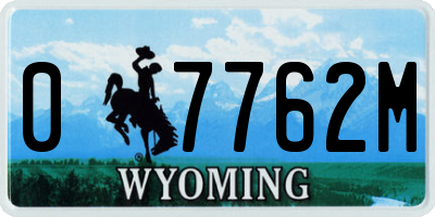 WY license plate 07762M