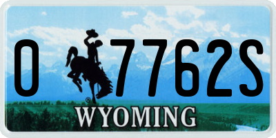 WY license plate 07762S
