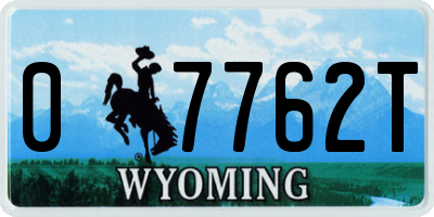 WY license plate 07762T