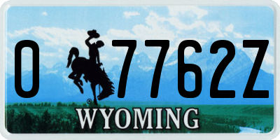 WY license plate 07762Z