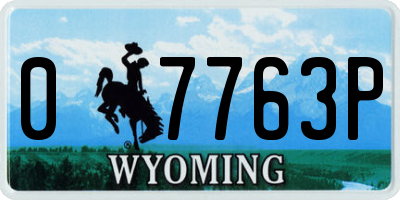 WY license plate 07763P