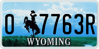 WY license plate 07763R