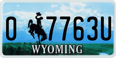 WY license plate 07763U