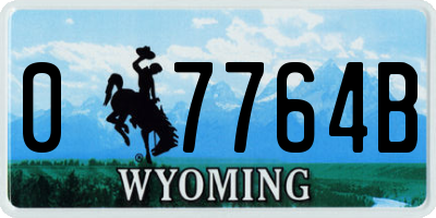 WY license plate 07764B