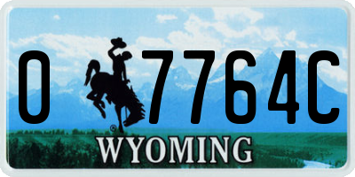 WY license plate 07764C