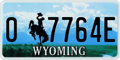 WY license plate 07764E