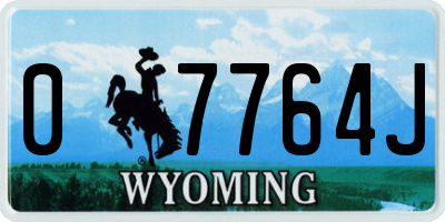WY license plate 07764J