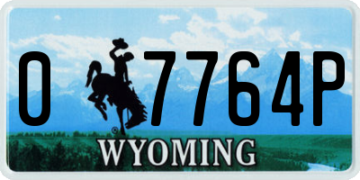 WY license plate 07764P