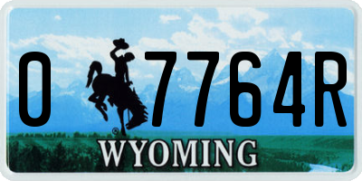 WY license plate 07764R
