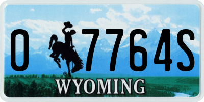 WY license plate 07764S