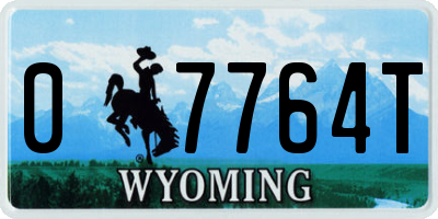 WY license plate 07764T