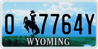 WY license plate 07764Y