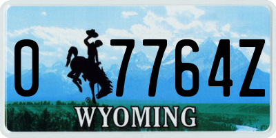 WY license plate 07764Z
