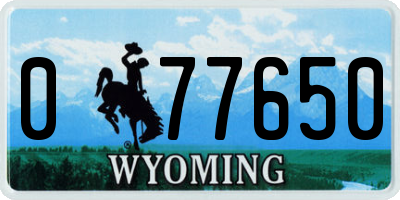WY license plate 077650