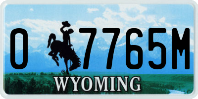 WY license plate 07765M