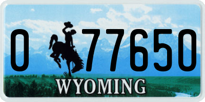 WY license plate 07765O