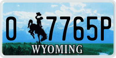 WY license plate 07765P