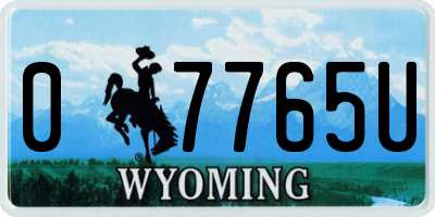 WY license plate 07765U