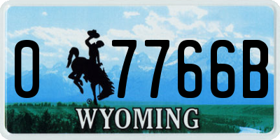 WY license plate 07766B