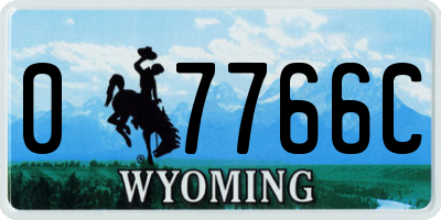 WY license plate 07766C