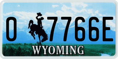 WY license plate 07766E