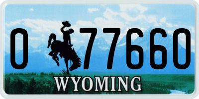 WY license plate 07766O